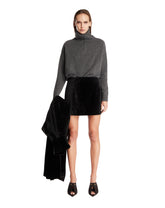 Black Shearling Miniskirt | PDP | Antonia