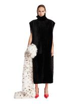 Black Shearling Cape | PDP | Antonia