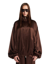 Bomber Oversize In Seta Marrone | PDP | Antonia