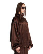 Bomber Oversize In Seta Marrone | PDP | Antonia