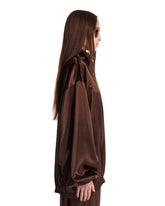 Bomber Oversize In Seta Marrone | PDP | Antonia