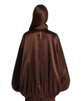 Bomber Oversize In Seta Marrone | PDP | Antonia