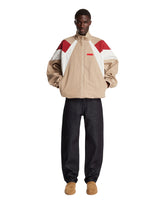 Beige Colour-Block Runway Track Jacket | PDP | Antonia