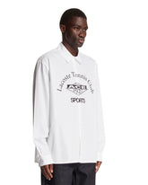 White Runway Print Relaxed Fit Shirt | PDP | Antonia