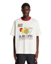 White Runway Tennis Print T-Shirt | PDP | Antonia