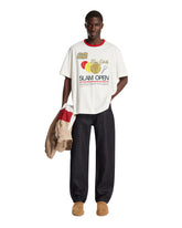 White Runway Tennis Print T-Shirt | PDP | Antonia