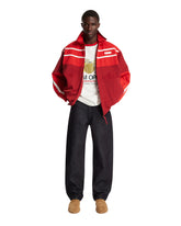 Red Colour-Block Runway Track Jacket | PDP | Antonia