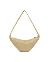 Beige Medium Leather Croissant Bag | PDP | Antonia