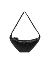 Medium Black Leather Croissant Bag | PDP | Antonia