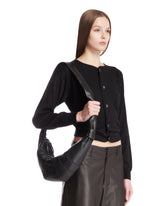 Medium Black Leather Croissant Bag | PDP | Antonia