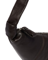 Brown Medium Leather Croissant Bag | PDP | Antonia