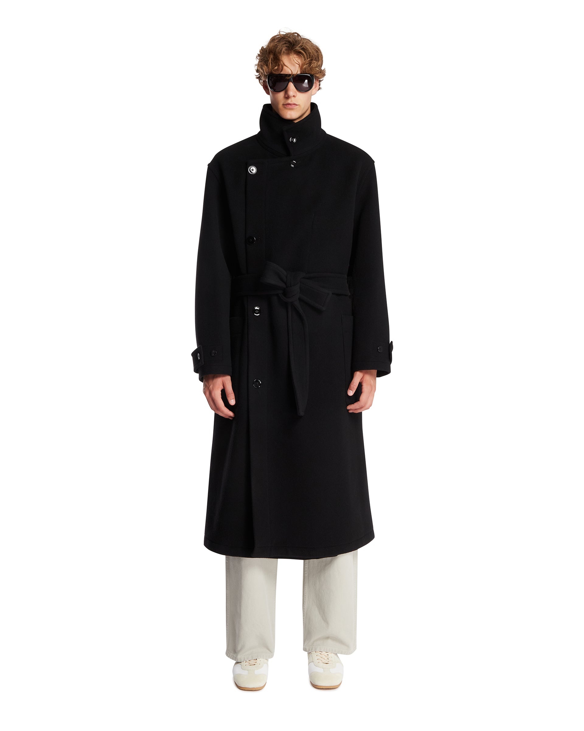 Black Wool Wrap Coat | LEMAIRE - Antonia