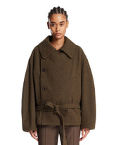 Brown Short Wrap Coat | PDP | Antonia