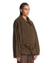 Brown Short Wrap Coat | PDP | Antonia