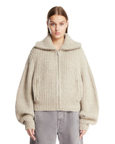 Cardigan In Alpaca Con Zip Beige | PDP | Antonia