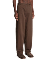 Brown Cotton Barrel Pants | PDP | Antonia