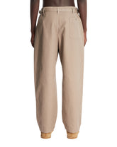 Beige Cotton Barrel Trousers | PDP | Antonia