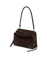Borsa Amazona 180 Media in Suede Marrone | PDP | Antonia