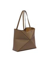Brown Medium Fold Puzzle Tote Bag | PDP | Antonia