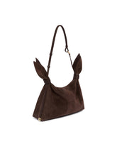 Borsa Scarf Media In Suede Marrone | PDP | Antonia