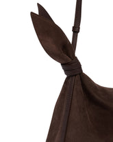 Borsa Scarf Media In Suede Marrone | PDP | Antonia