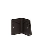 Gray Leather Compact Puzzle Wallet | PDP | Antonia