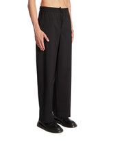 Black Wool Drawstring Trousers | PDP | Antonia