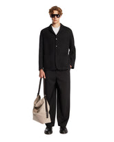 Black Wool Drawstring Trousers | PDP | Antonia