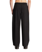Black Wool Drawstring Trousers | PDP | Antonia