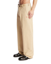 Beige Cotton Twill Trousers | PDP | Antonia