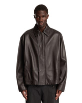Brown Leather Drawstring Jacket | PDP | Antonia