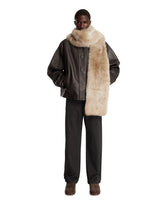 Brown Leather Drawstring Jacket | PDP | Antonia