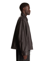 Brown Leather Drawstring Jacket | PDP | Antonia