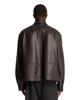 Brown Leather Drawstring Jacket | PDP | Antonia