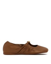 Brown Pebble Soft Ballet Flats - LOEWE | PLP | Antonia