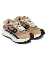 Sneakers Pogo in Maglia Tecnica e Pelle Beige | PDP | Antonia