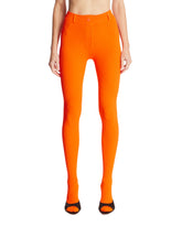 Orange Viscose Blend Leggings | PDP | Antonia
