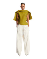 Green Draped Silk Top | PDP | Antonia