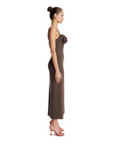 Brown Wool Midi Dress | PDP | Antonia