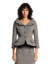 Gray Sculptural Wool Blazer | PDP | Antonia