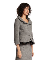 Gray Sculptural Wool Blazer | PDP | Antonia