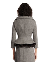 Gray Sculptural Wool Blazer | PDP | Antonia