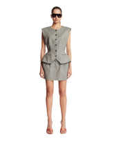 Gray Wool Sculptural Miniskirt | PDP | Antonia