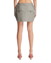 Gray Wool Sculptural Miniskirt | PDP | Antonia