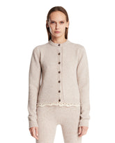 Beige Crochet Wool Cardigan | PDP | Antonia