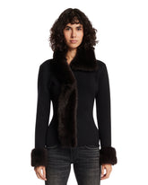 Black Fur-Trimmed Cardigan | PDP | Antonia
