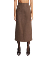 Brown Wool Midi Skirt | PDP | Antonia