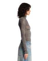 Gray Chevron Sheer Bodysuit | PDP | Antonia
