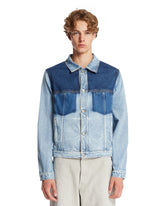 Blue Patchwork Effect Denim Jacket | PDP | Antonia