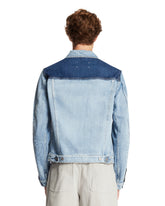 Blue Patchwork Effect Denim Jacket | PDP | Antonia